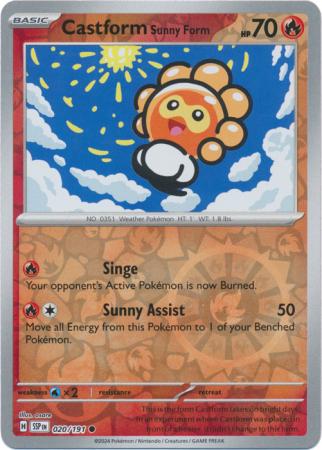 Castform Sunny Form : SURGING SPARKS (Reverse holo) - 020/191