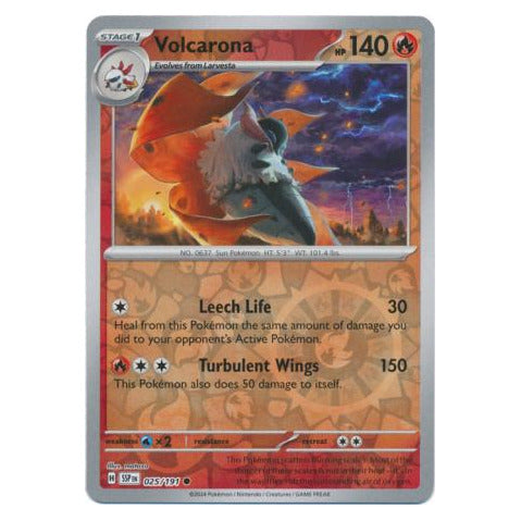 Volcarona : SURGING SPARKS (Reverse holo) - 025/191