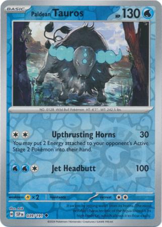 Paldean Tauros : SURGING SPARKS (Reverse holo) - 039/191