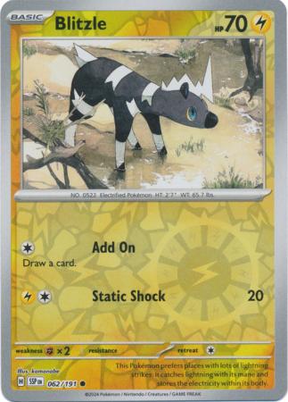 Blitzle : SURGING SPARKS (Reverse holo) - 062/191 - Lockett Labs UK