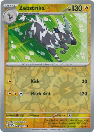 Zebstrika : SURGING SPARKS (Reverse holo) - 063/191 - Lockett Labs UK