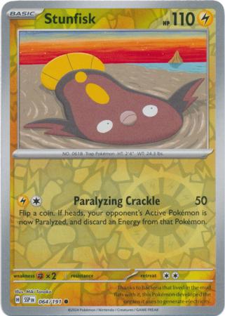 Stunfisk : SURGING SPARKS (Reverse holo) - 064/191 - Lockett Labs UK