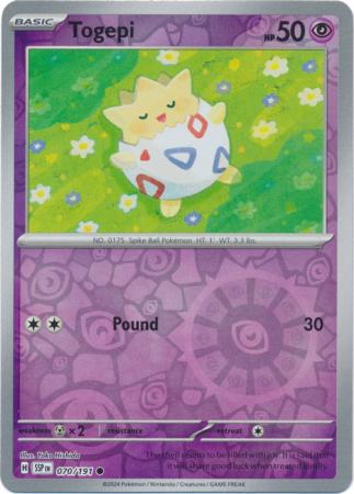 Togepi : SURGING SPARKS (Reverse holo) - 070/191 - Lockett Labs UK