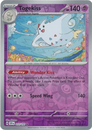 Togekiss : SURGING SPARKS (Reverse holo) - 072/191 - Lockett Labs UK
