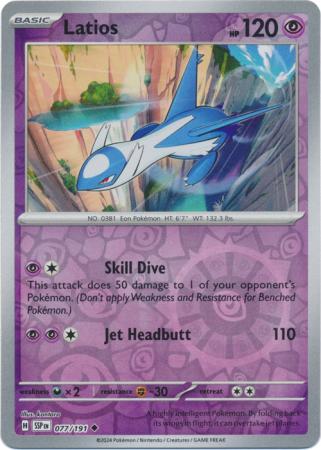 Latios : SURGING SPARKS (Reverse holo) - 077/191 - Lockett Labs UK