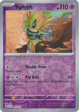 Sigilyph : SURGING SPARKS (Reverse holo) - 081/191