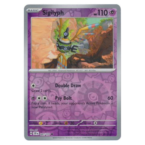 Sigilyph : SURGING SPARKS (Reverse holo) - 081/191