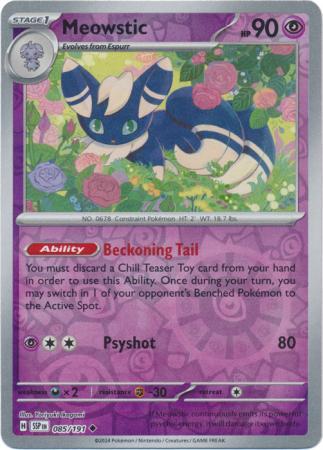 Meowstic : SURGING SPARKS (Reverse holo) - 085/191