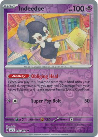 Indeedee : SURGING SPARKS (Reverse holo) - 093/191