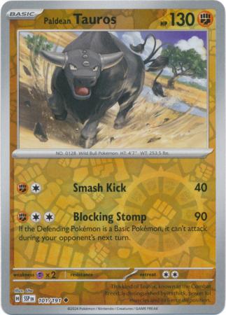 Paldean Tauros : SURGING SPARKS (Reverse holo) - 101/191 - Lockett Labs UK