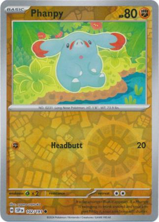 Phanpy : SURGING SPARKS (Reverse holo) - 102/191 - Lockett Labs UK
