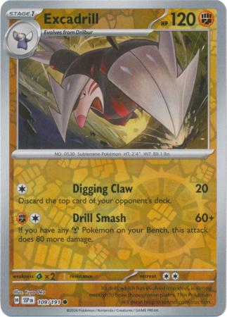 Excadrill : SURGING SPARKS (Reverse holo) - 109/191 - Lockett Labs UK