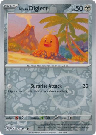 Alolan Diglett : SURGING SPARKS (Reverse holo) - 122/191 - Lockett Labs UK