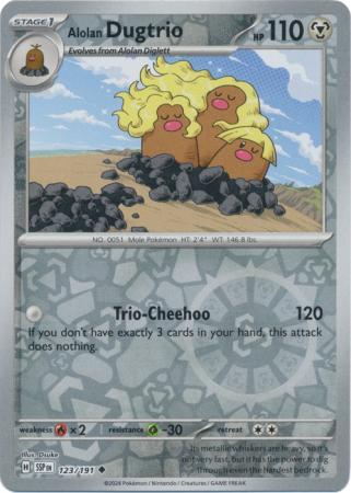 Alolan Dugtrio : SURGING SPARKS (Reverse holo) - 123/191 - Lockett Labs UK