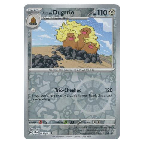 Alolan Dugtrio : SURGING SPARKS (Reverse holo) - 123/191