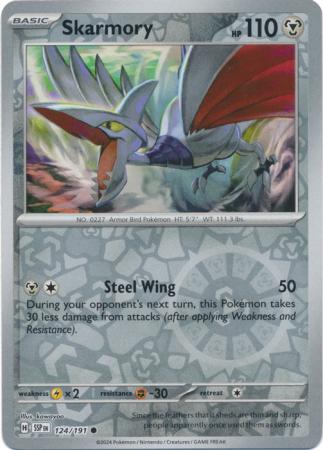 Skarmory : SURGING SPARKS (Reverse holo) - 124/191 - Lockett Labs UK