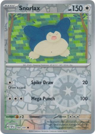 Snorlax : SURGING SPARKS (Reverse holo) - 144/191 - Lockett Labs UK