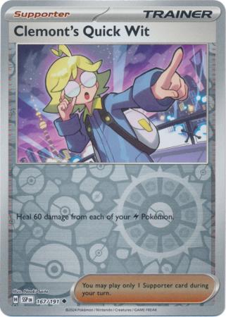 Clemont's Quick Wit : SURGING SPARKS (Reverse holo) - 167/191