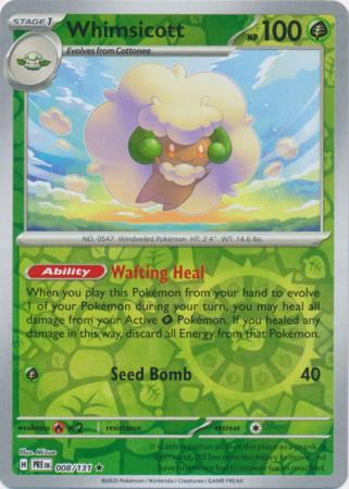 Whimsicott : PRISMATIC EVOLUTIONS (Reverse holo) - 008/131