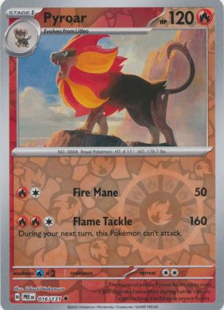 Pyroar : PRISMATIC EVOLUTIONS (Reverse holo) - 016/131