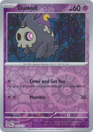 Duskull : PRISMATIC EVOLUTIONS (Reverse holo) - 035/131 - Lockett Labs UK