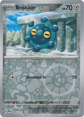 Bronzor : PRISMATIC EVOLUTIONS (Reverse holo) - 066/131