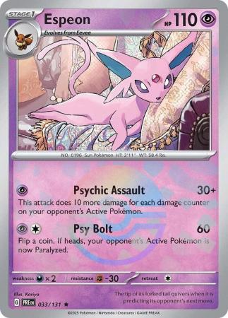 Espeon : PRISMATIC EVOLUTIONS (Pokeball Reverse holo) - 033/131