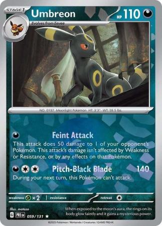Umbreon : PRISMATIC EVOLUTIONS (Pokeball Reverse holo) - 059/131 - Lockett Labs UK