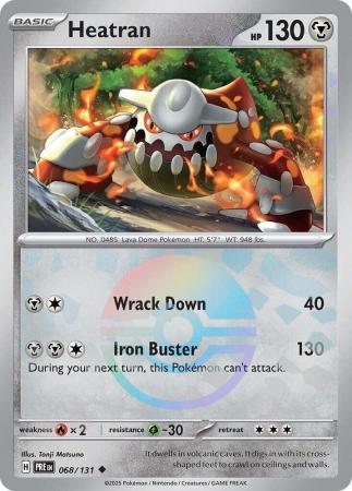 Heatran : PRISMATIC EVOLUTIONS (Pokeball Reverse holo) - 068/131 - Lockett Labs UK