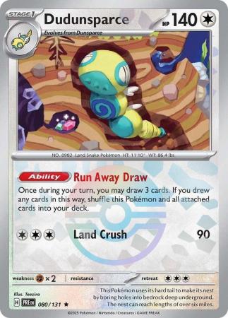 Dudunsparce : PRISMATIC EVOLUTIONS (Pokeball Reverse holo) - 080/131 - Lockett Labs UK