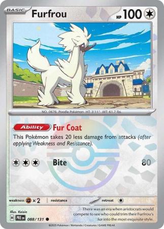 Furfrou : PRISMATIC EVOLUTIONS (Pokeball Reverse holo) - 088/131