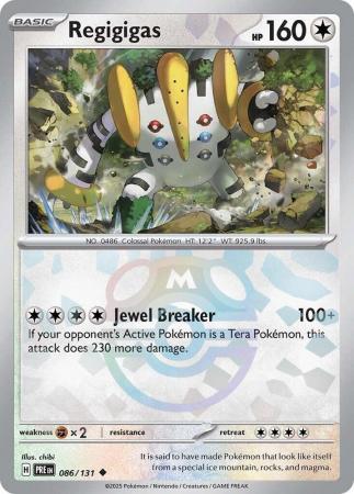Regigigas : PRISMATIC EVOLUTIONS (Masterball Reverse holo) - 086/131 - Lockett Labs UK