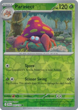 Parasect : JOURNEY TOGETHER (Reverse holo) - 005/159 - Lockett Labs UK