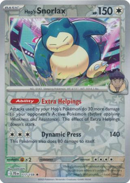 Hop's Snorlax : JOURNEY TOGETHER (Reverse holo) - 117/159