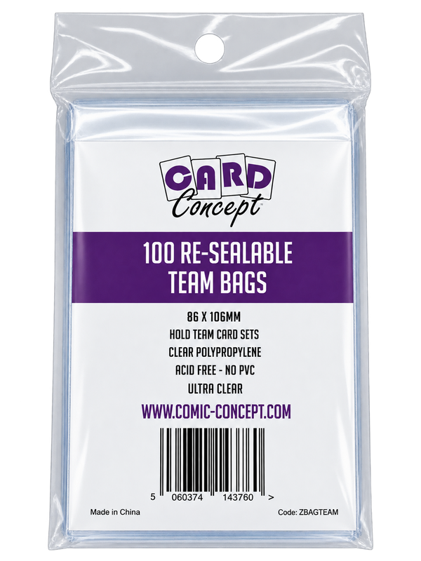Card Concept : Re-sealable Team bags 86 x 114mm - (100ct)