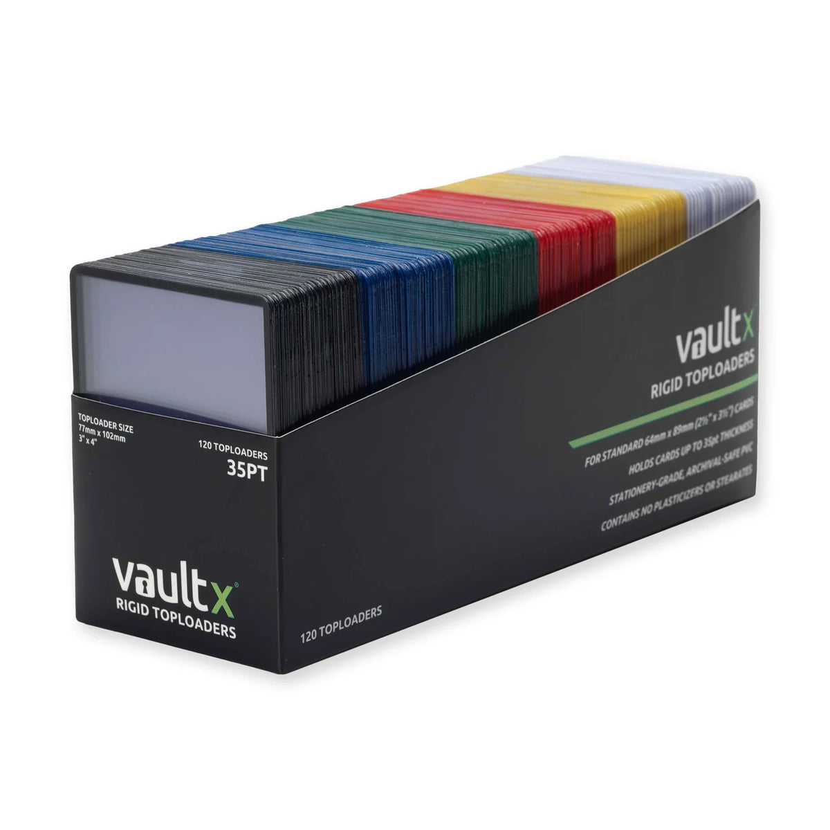Vault X : Seamless Rigid Toploaders 35pt (Colours) - (120ct) - Lockett Labs UK