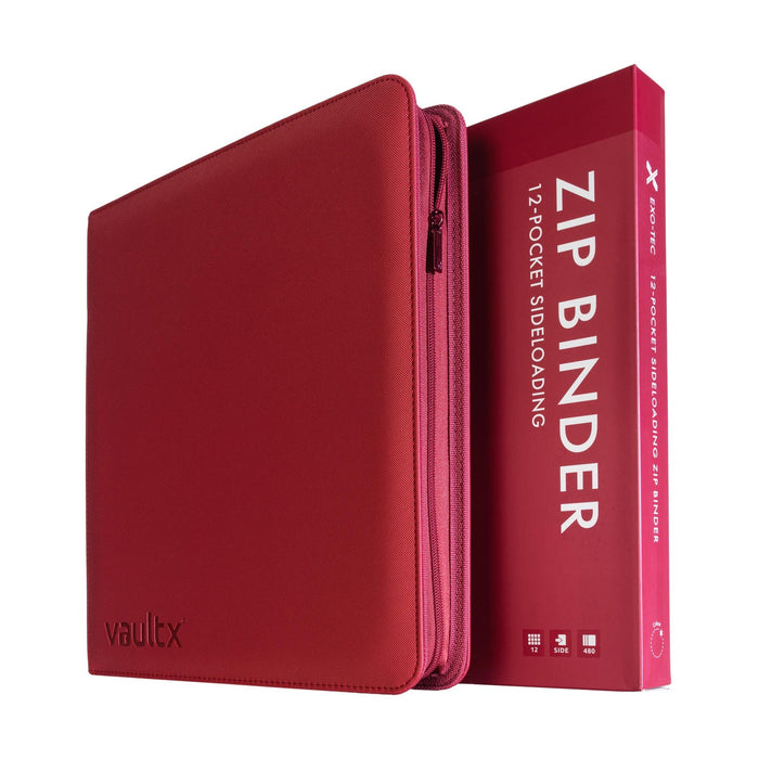 Vault X : 12-Pocket Exo-Tec Zip Binder - Metallic Red