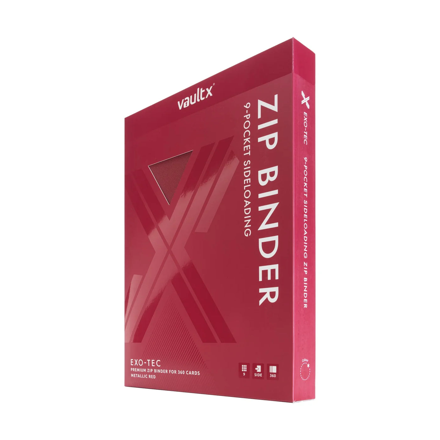 Vault X : 9-Pocket Exo-Tec Zip Binder - Metallic Red - Lockett Labs UK