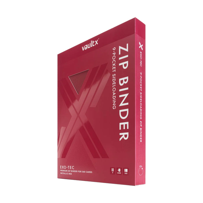 Vault X : 9-Pocket Exo-Tec Zip Binder - Metallic Red