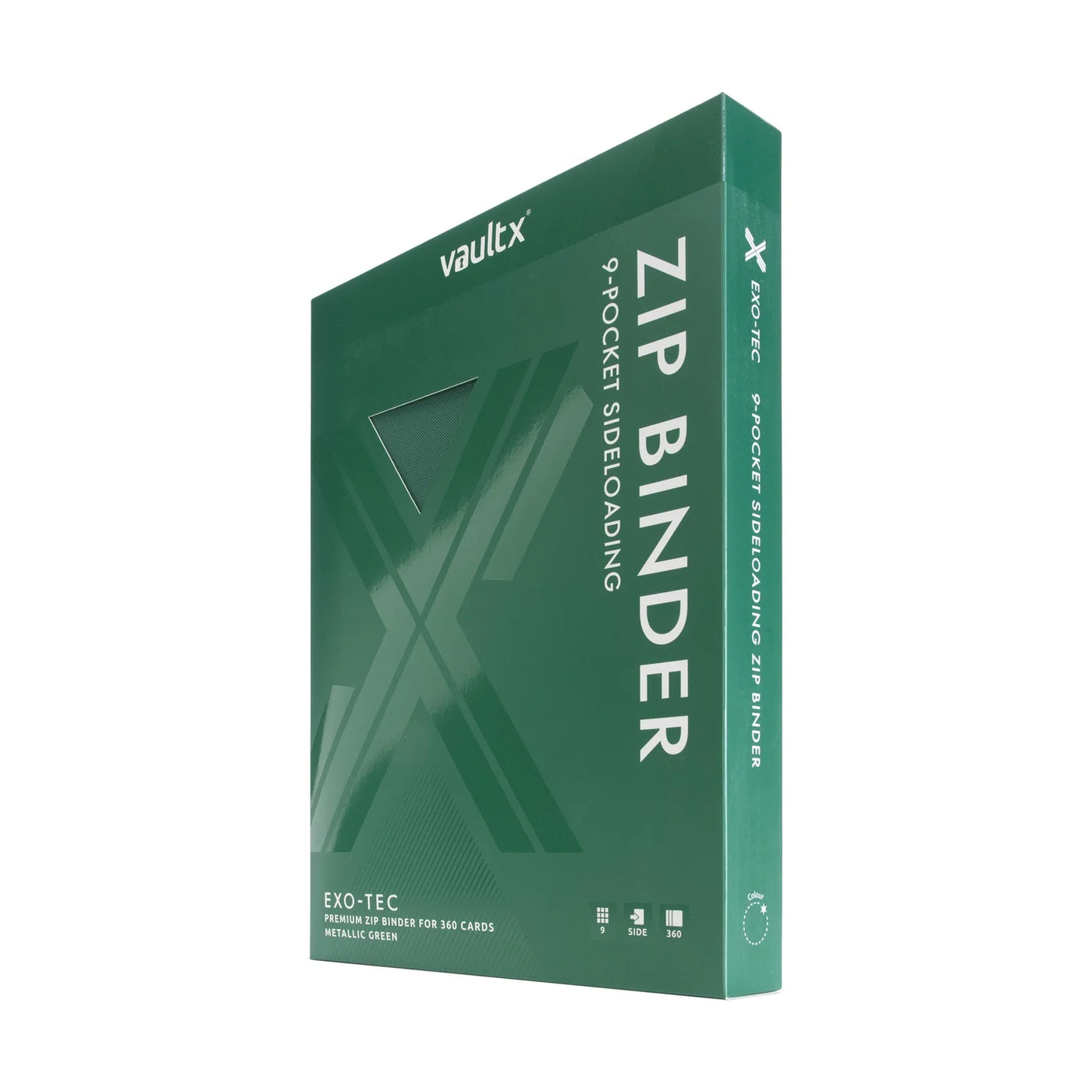 Vault X : 9-Pocket Exo-Tec Zip Binder - Metallic Green - Lockett Labs UK
