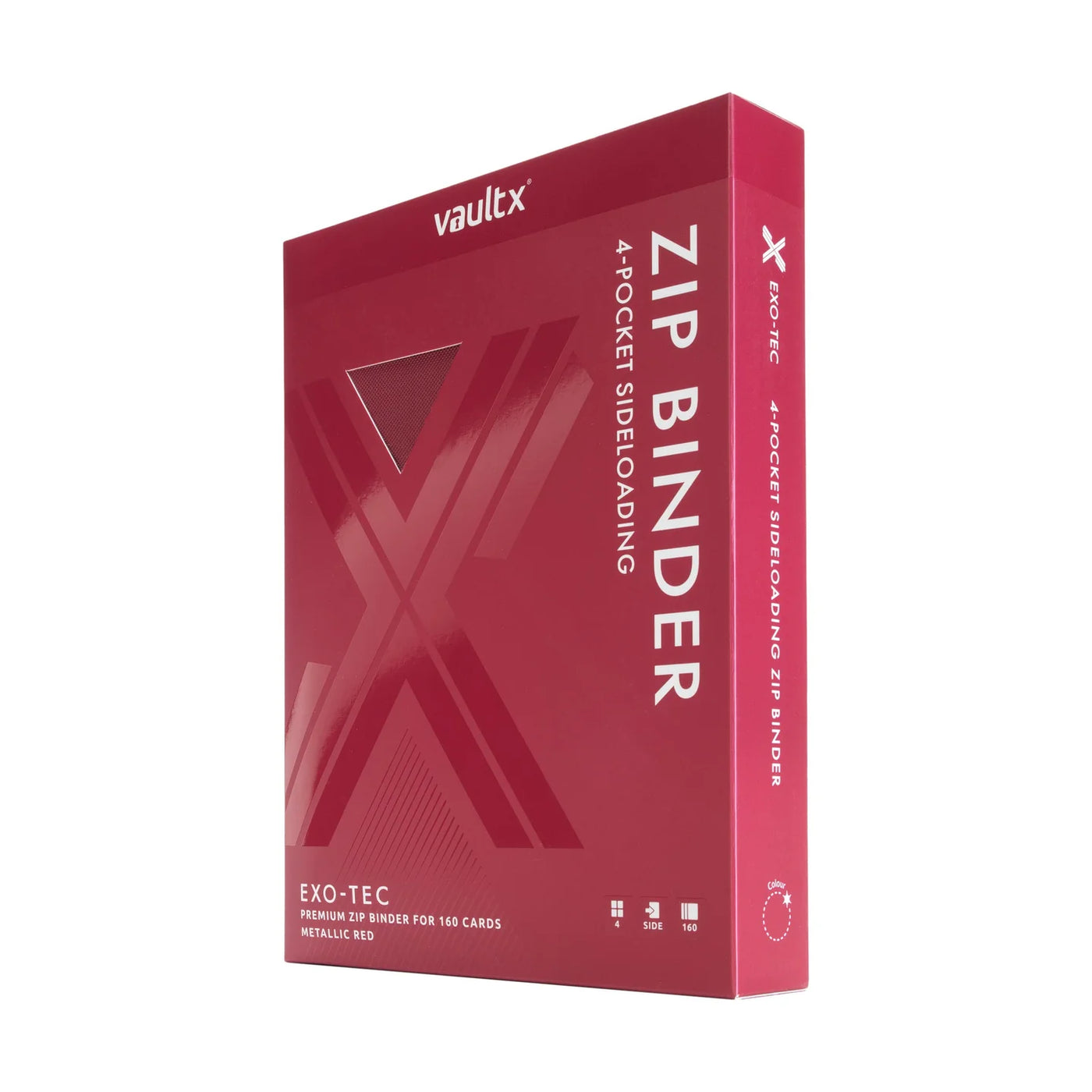 Vault X : 4-Pocket Exo-Tec Zip Binder - Metallic Red - Lockett Labs UK
