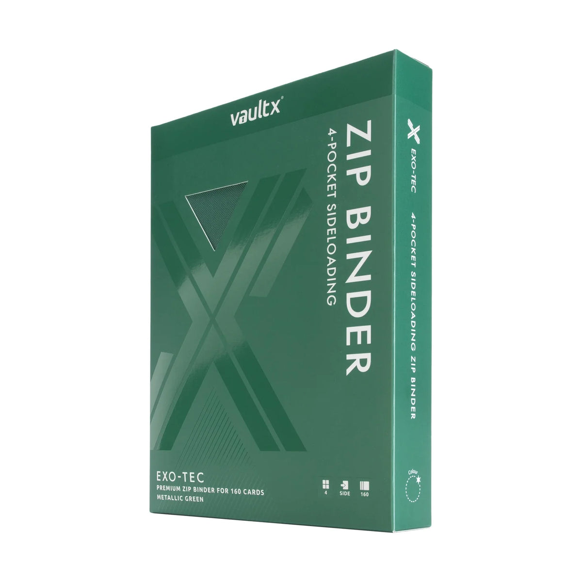 Vault X : 4-Pocket Exo-Tec Zip Binder - Metallic Green - Lockett Labs UK