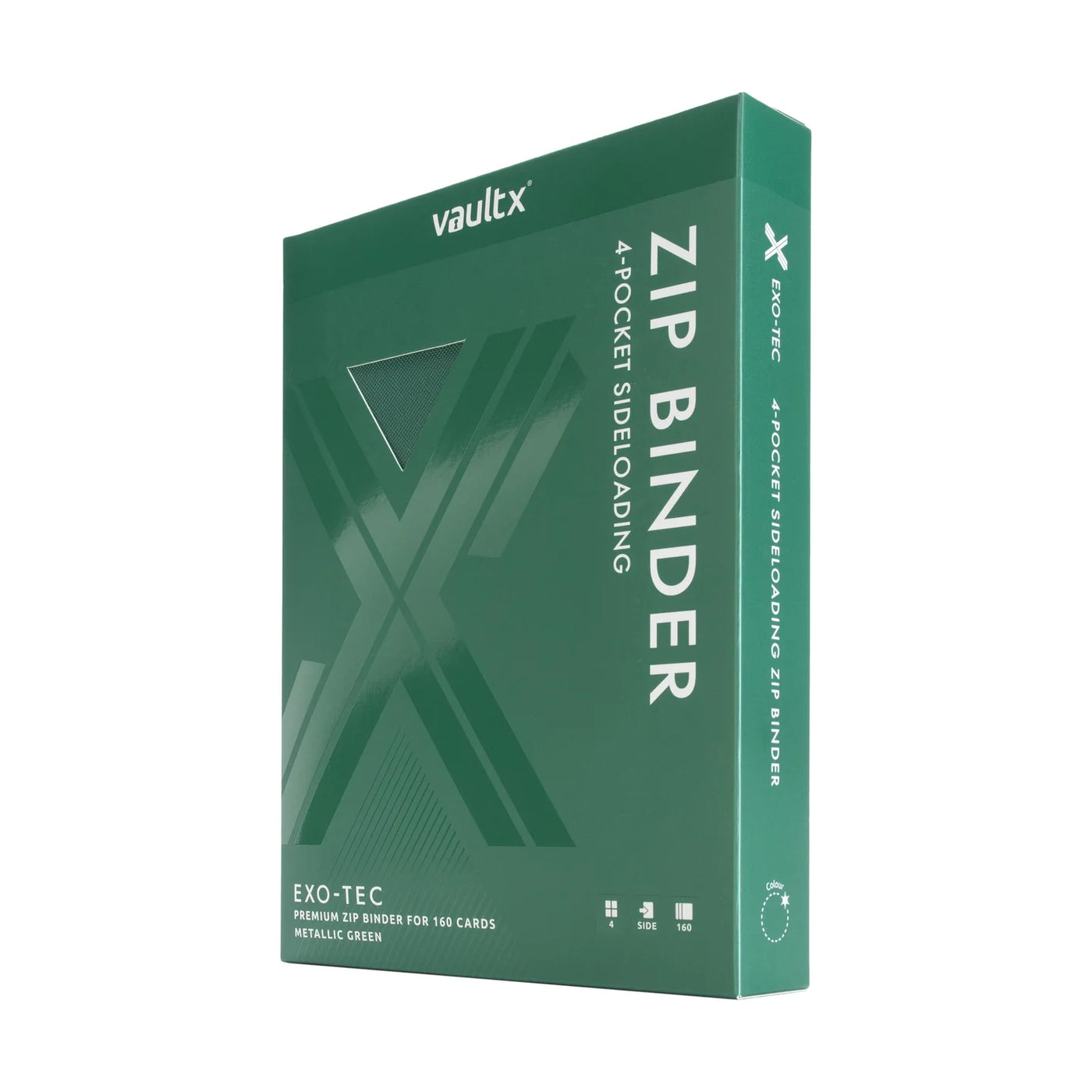 Vault X : 4-Pocket Exo-Tec Zip Binder - Metallic Green - Lockett Labs UK