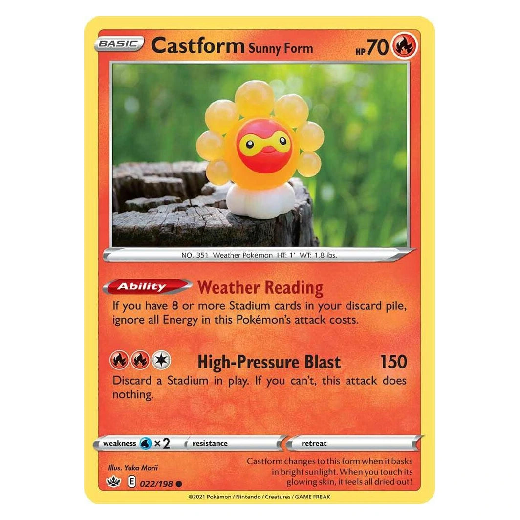 Castform Sunny Form : SWSH06: CHILLING REIGN - 022/198 trading card