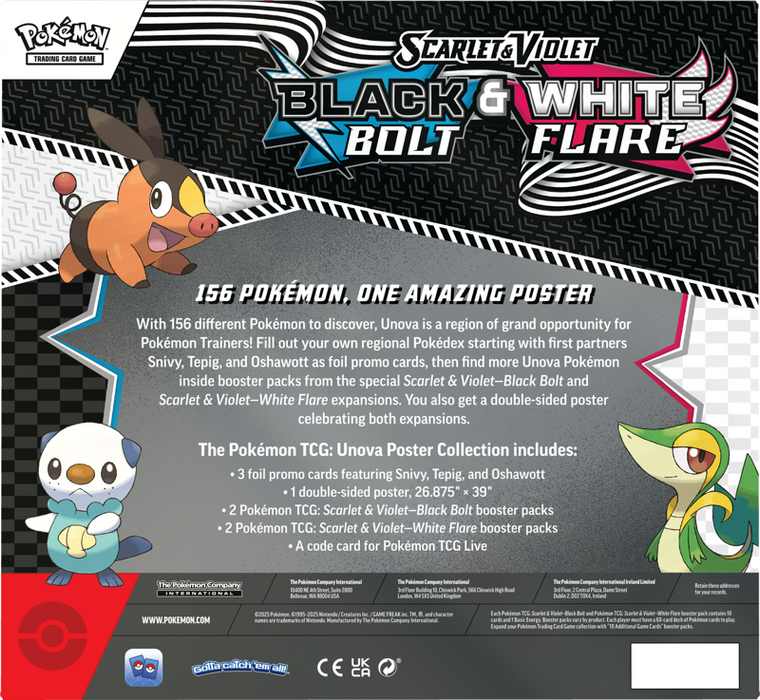 Pokemon : Black Bolt & White Flare Unova Poster Collection *PRE ORDER*
