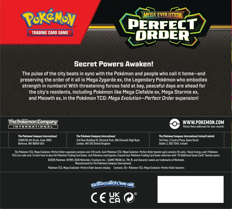 Pokemon : Perfect Order - Booster Box *PRE ORDER*
