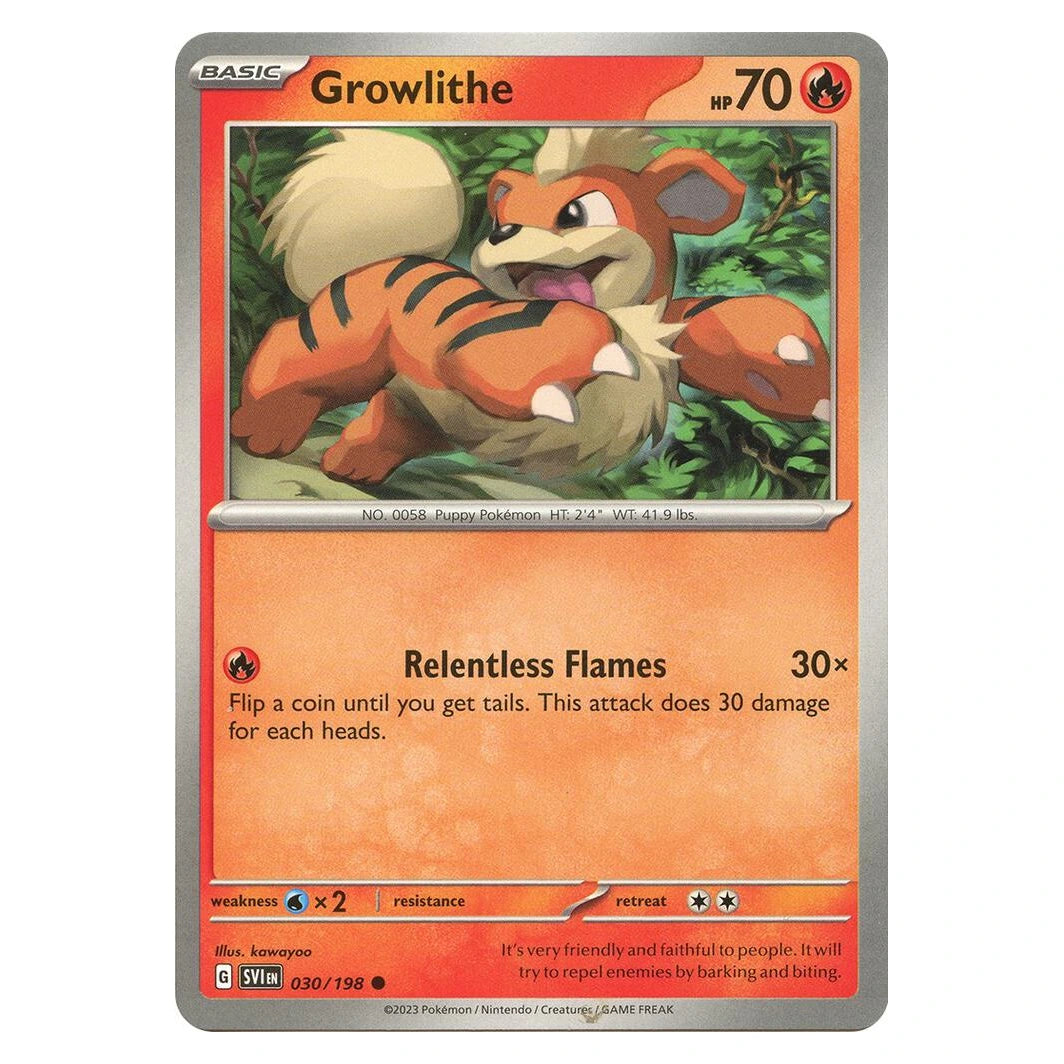 Growlithe : SV01: SCARLET & VIOLET BASE SET - 030/198 trading card