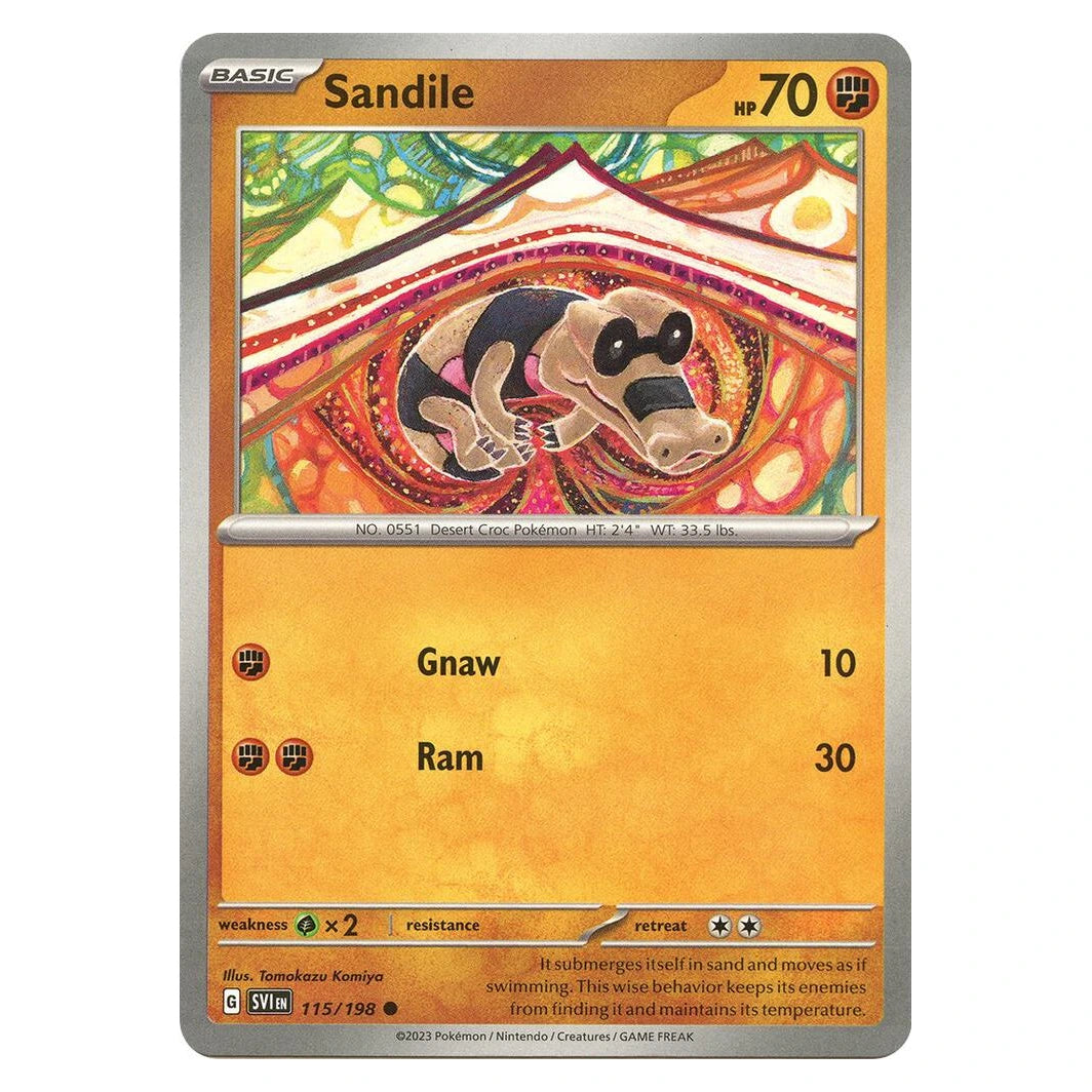 Sandile : SCARLET & VIOLET BASE SET - 115/198 trading card