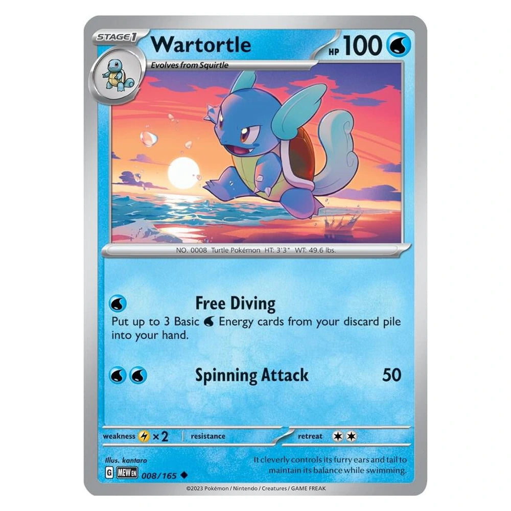 Wartortle : SCARLET & VIOLET 151 - 008/165 trading card