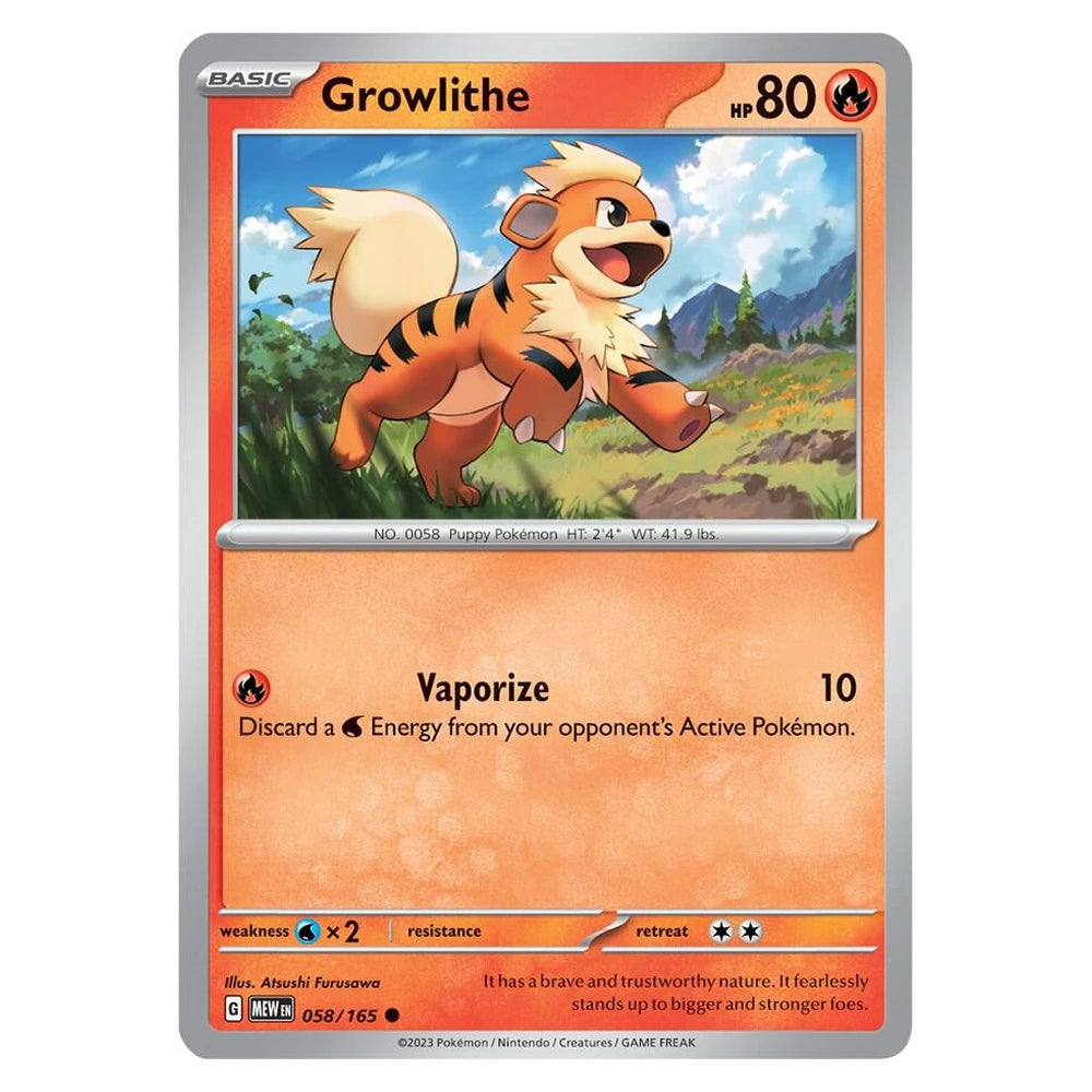 Growlithe : SCARLET & VIOLET 151 - 058/165 trading card